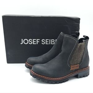 Josef Seibel Marta 03 Black Leather Bootie Women's Size 36 US  5-5.5